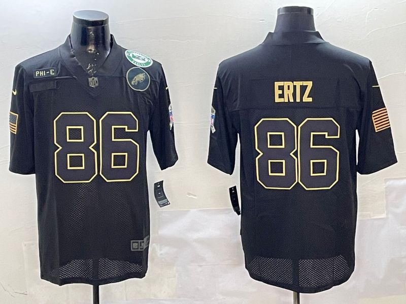Men Philadelphia Eagles 86 Ertz Black 2025 Nike Salute to Service Limited NFL Jersey style 3